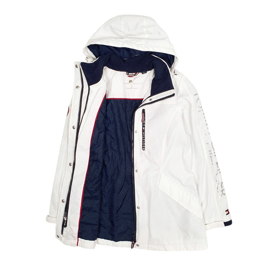 Womens White Tommy Hilfiger All Weather 3 in 1 Hooded Rain  Coat