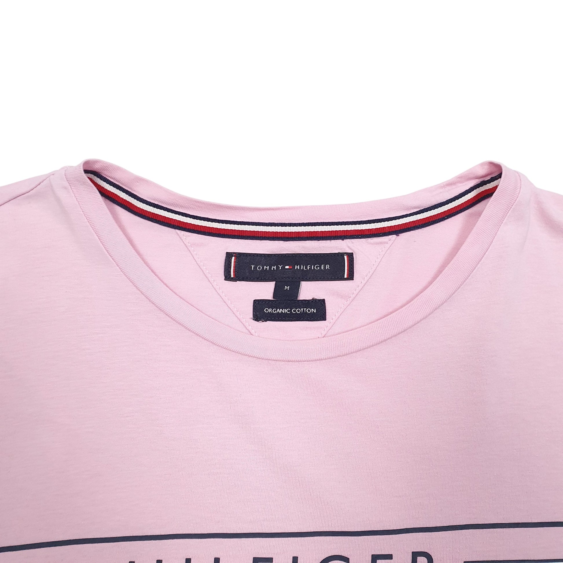 Mens Pink Tommy Hilfiger Spellout Short Sleeve T Shirt