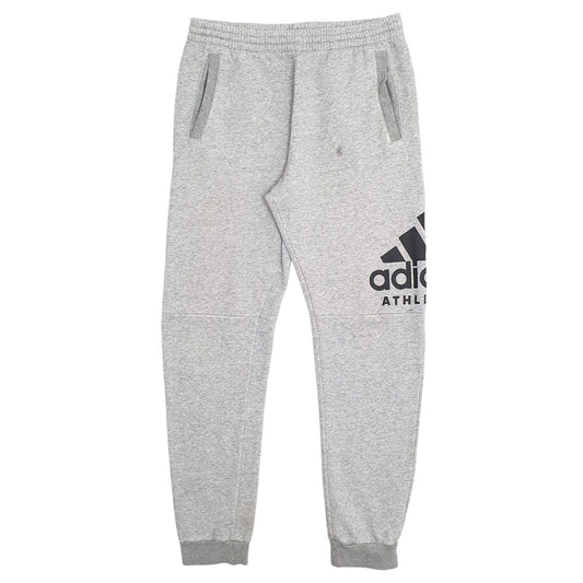 Mens Grey Adidas Spellout Stretch Fit Jogger Trousers