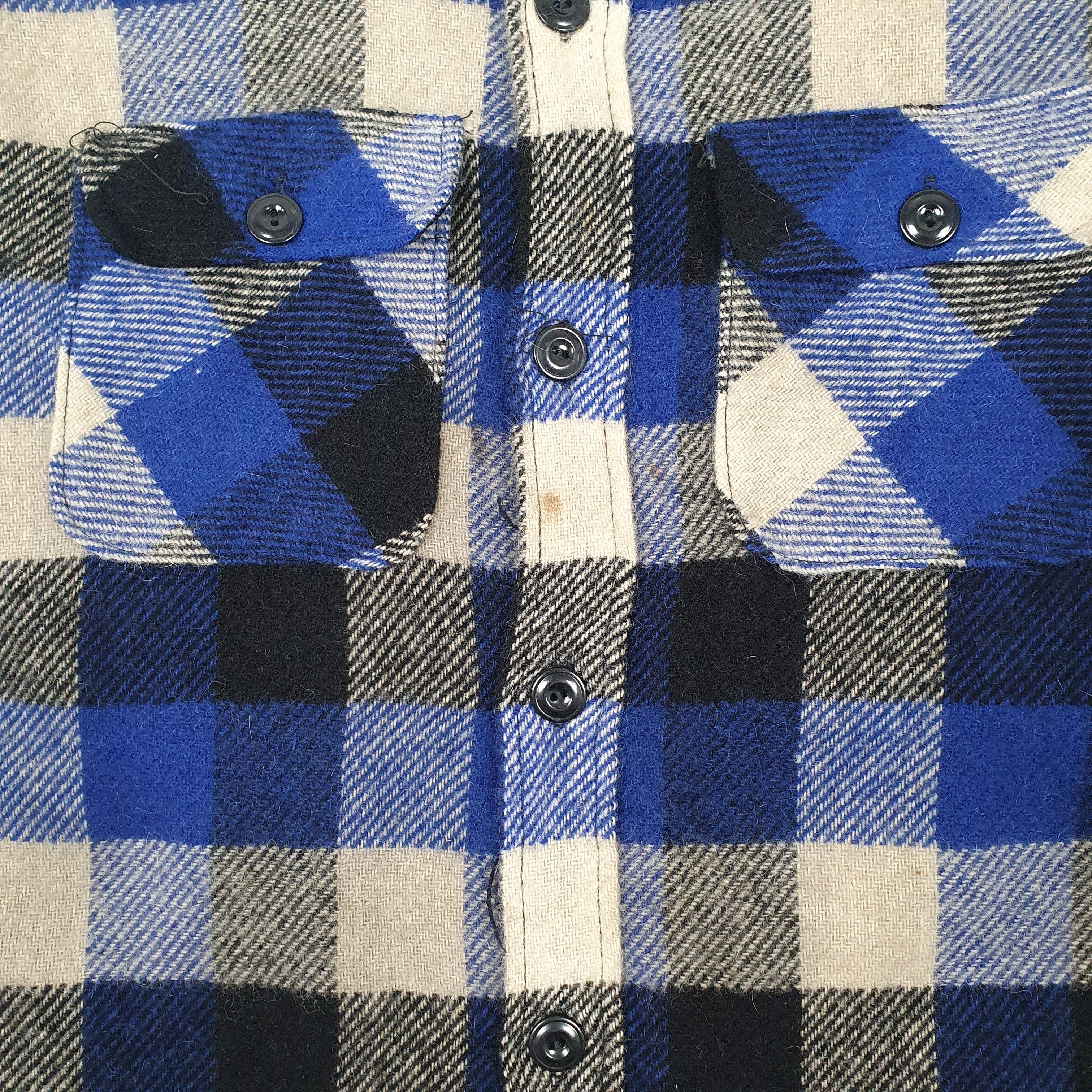 Mens Chill Chaser Blue Top Vintage 1960s Plaid Cruiser Shacket Mens Chill Chaser Blue Top Vintage 1960s Plaid Cruiser Shacket