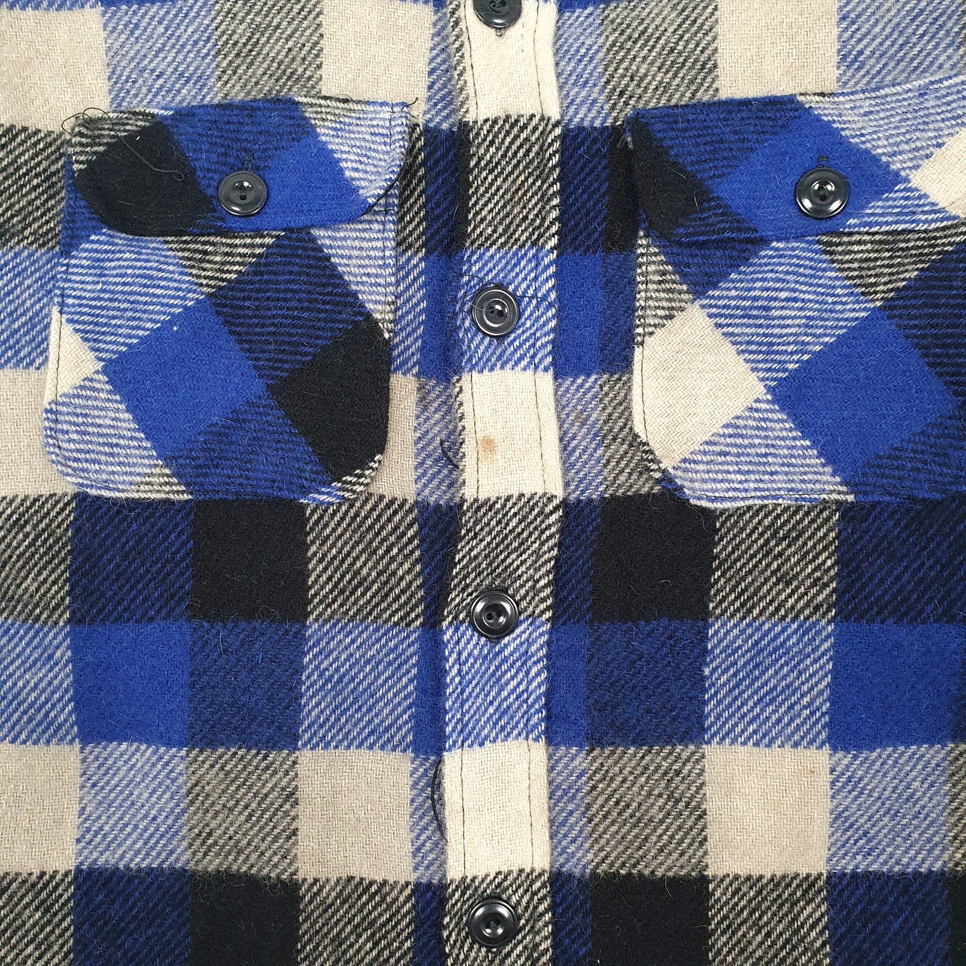 Mens Blue Chill Chaser Blue Top Vintage 1960s Plaid Cruiser Shacket Shirt  Coat