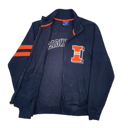 Mens Navy Champion Illinois Full Zip Jumper