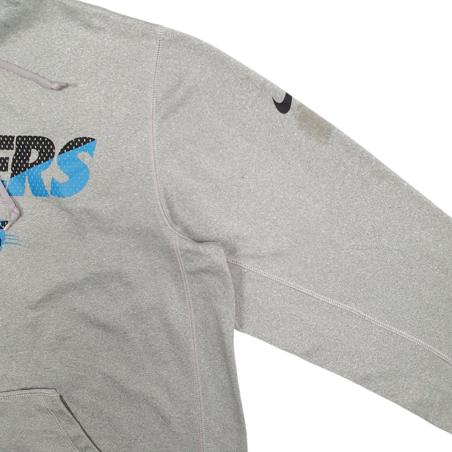 Mens Grey Nike Panthers Spellout Hoodie Jumper