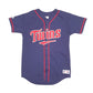 Mens Navy Majestic MLB Baseball Jersey Vintage 1990s Made In USA Minnesota Twins Short Sleeve T Shirt