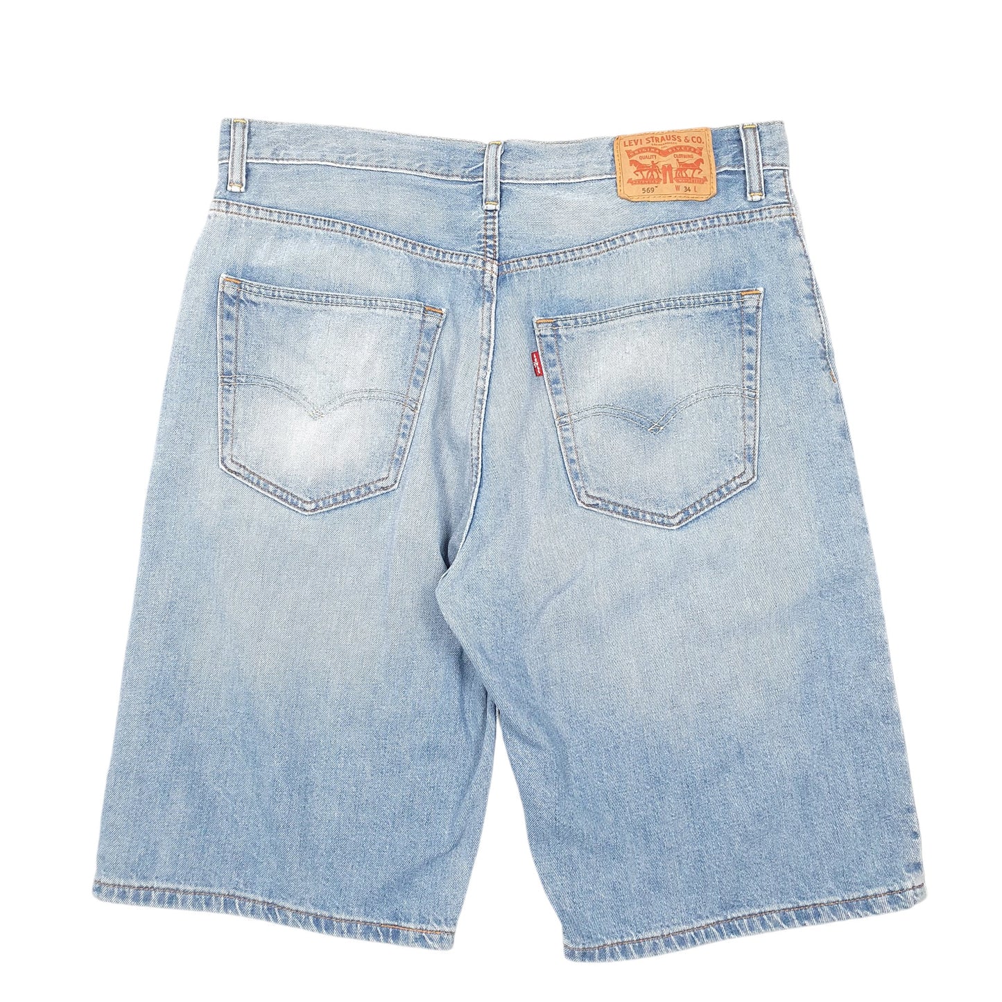 Mens Blue Levis Denim Jeans Jorts 569 Baggy Denim Shorts