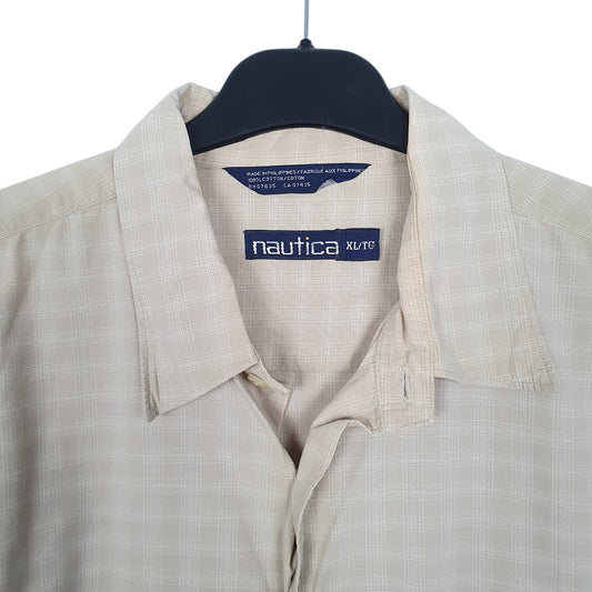 Mens Beige Nautica  Long Sleeve Shirt