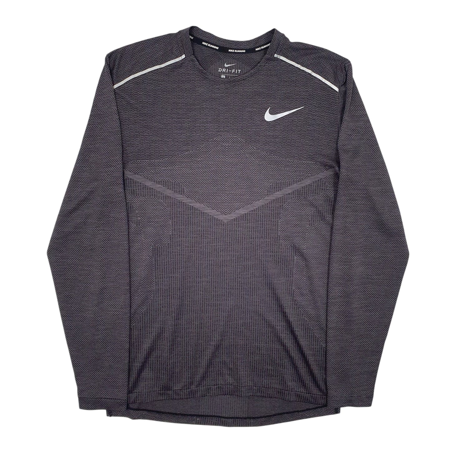 Mens Grey Nike Dri-Fit Active Wear Running Long Sleeve T Shirt