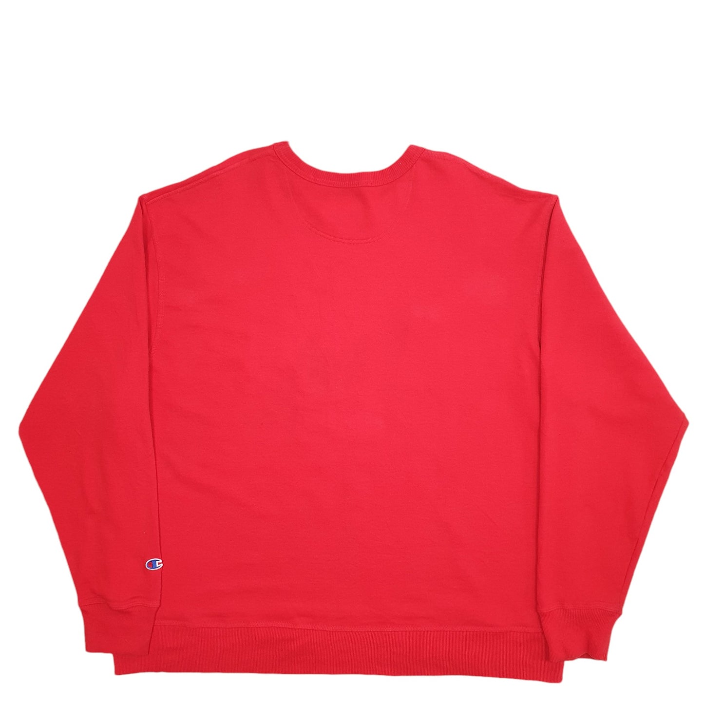 Mens Red Champion Spellout Crewneck Jumper