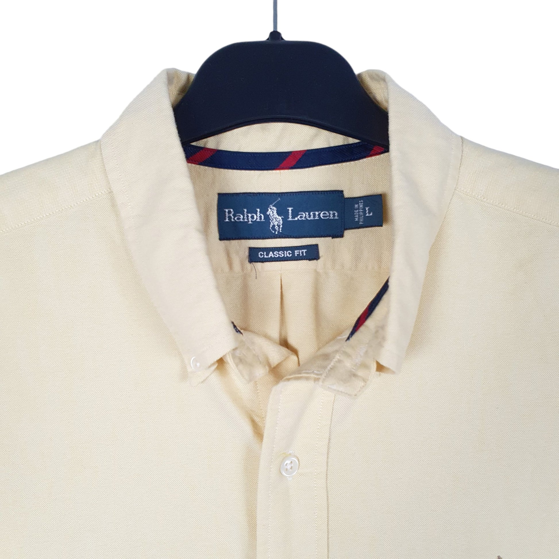 Mens Yellow Ralph Lauren Oxford Long Sleeve Shirt