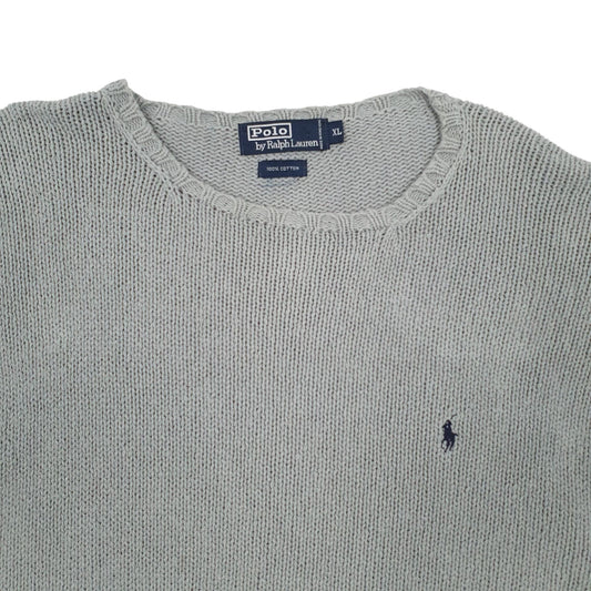 Mens Grey Polo Ralph Lauren Knitwear Crewneck Jumper