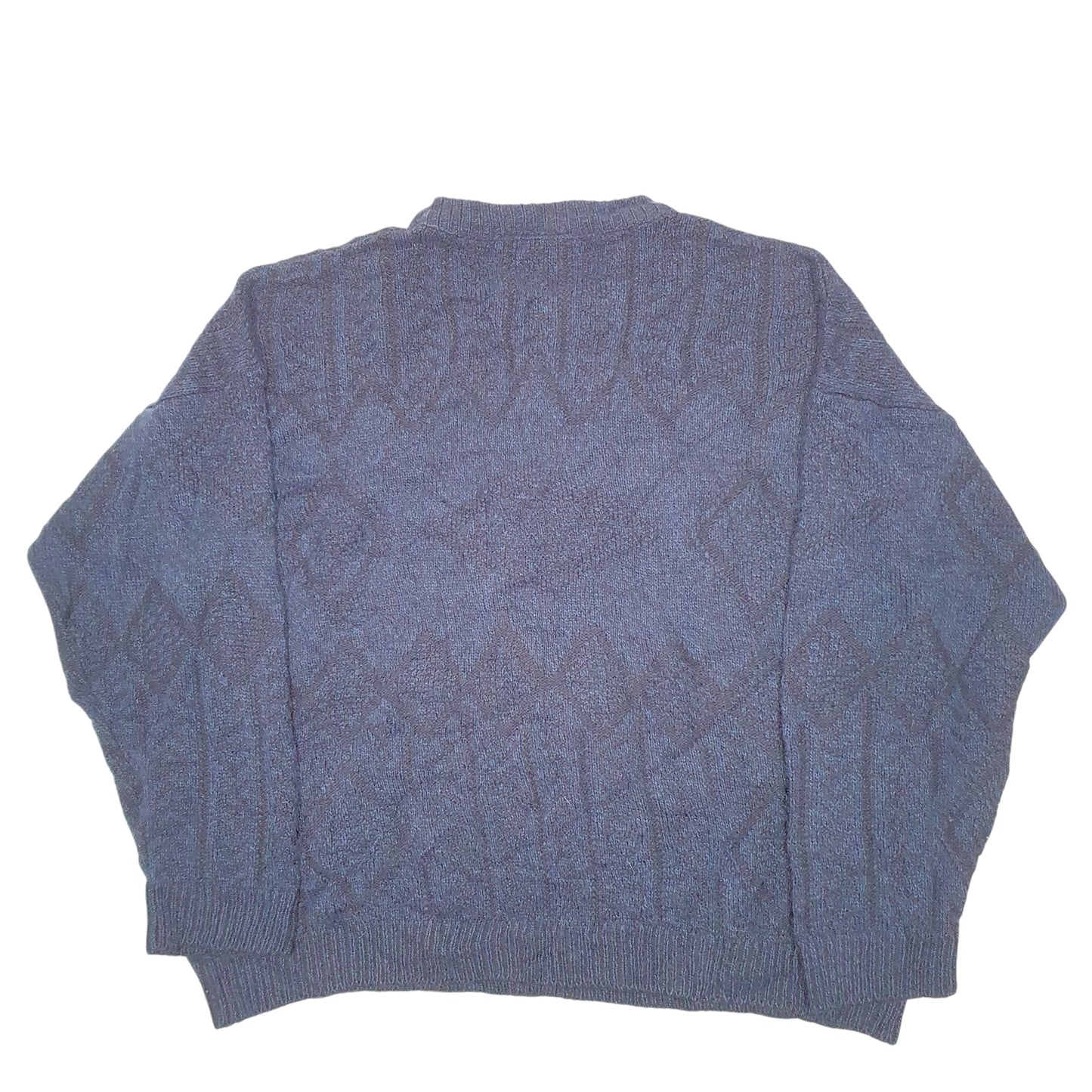 Mens Navy St Bernard Knit Crest Made In Italy Blend Crewneck Jumper