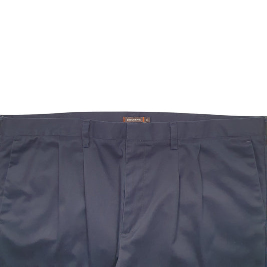 Mens Navy Dockers Double Pleated Chino Trousers