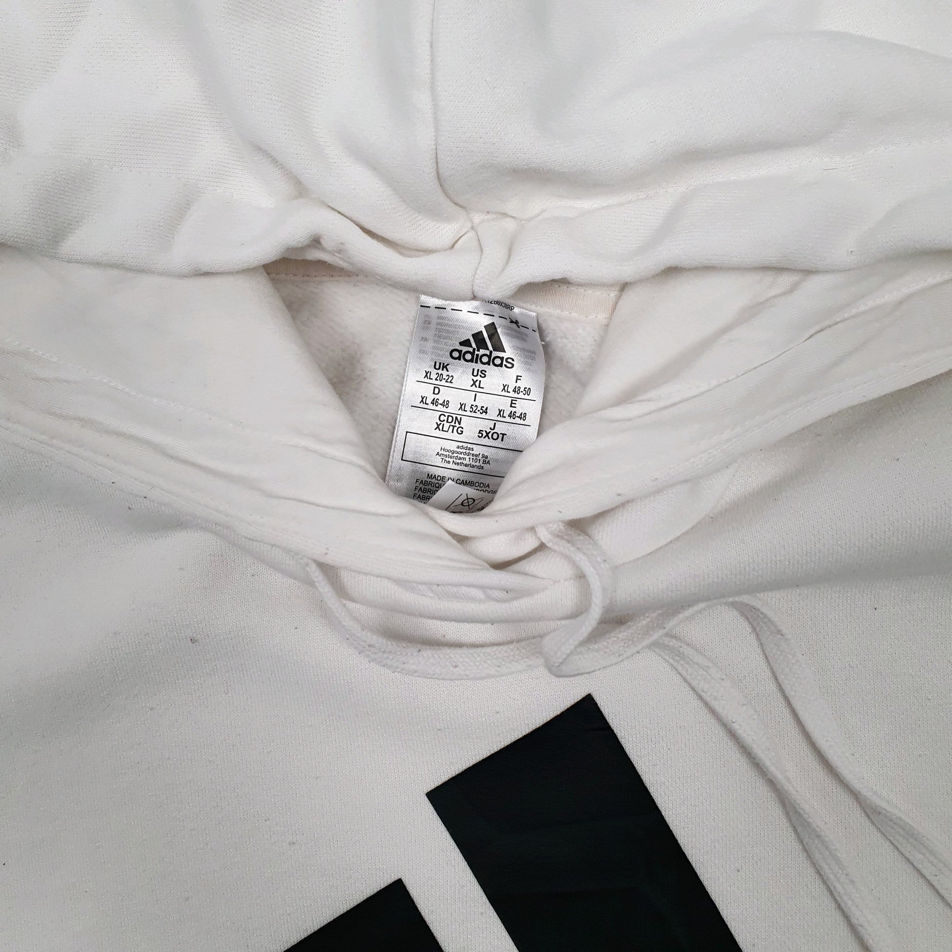 Womens White Adidas  Hoodie Jumper