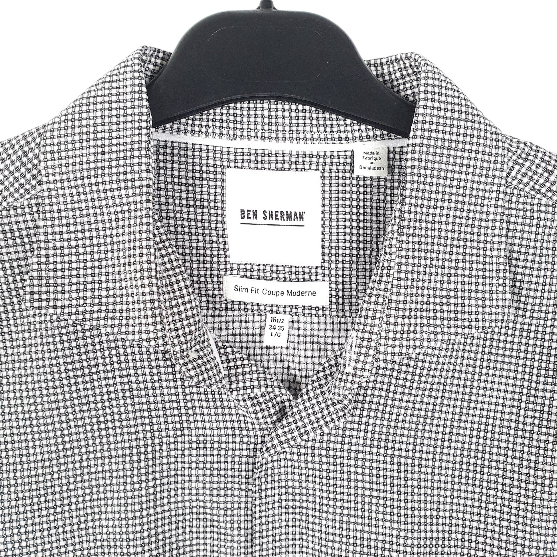 Mens Grey Ben Sherman Coupe Moderne Long Sleeve Shirt