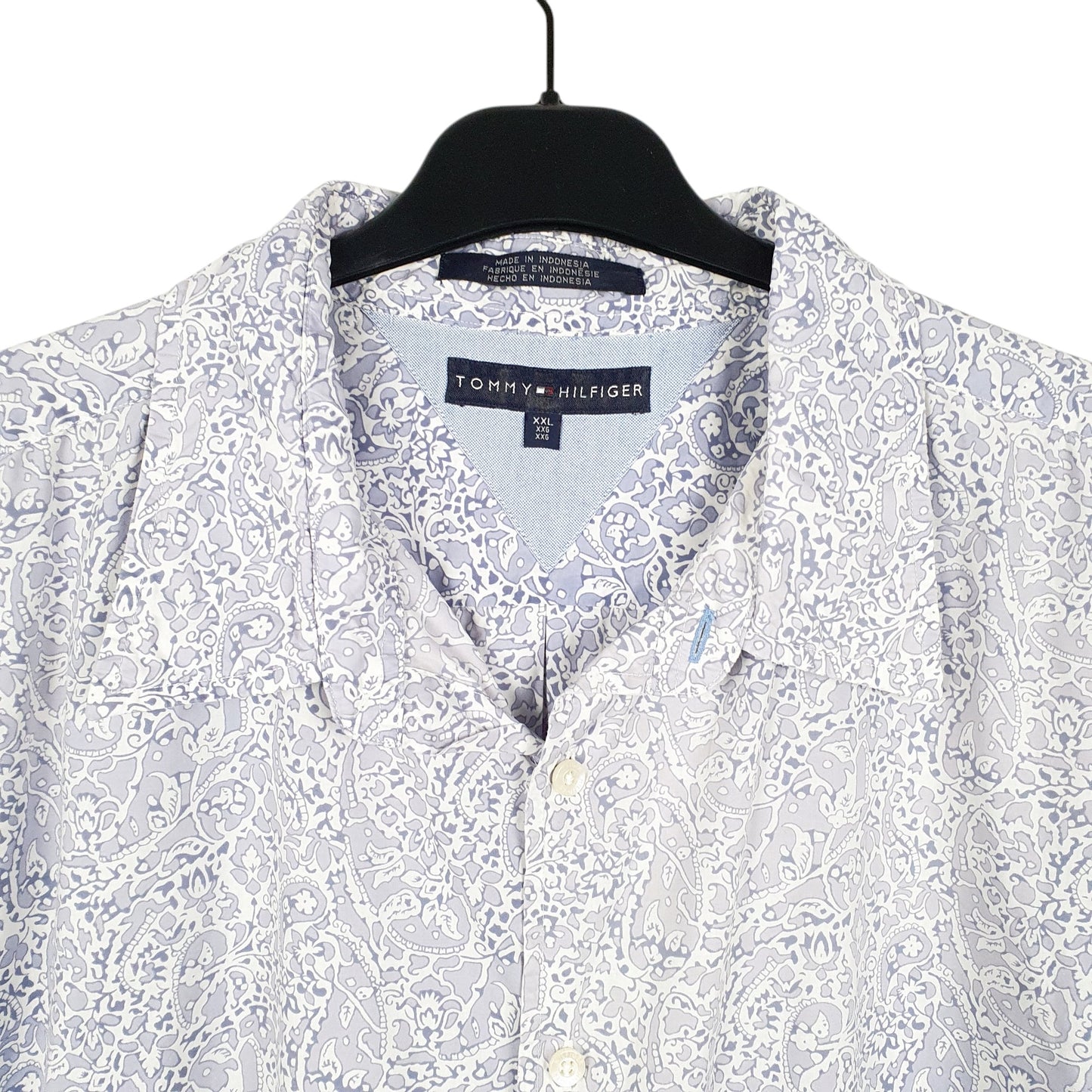 Mens White Tommy Hilfiger Floral Hawaiian Short Sleeve Shirt