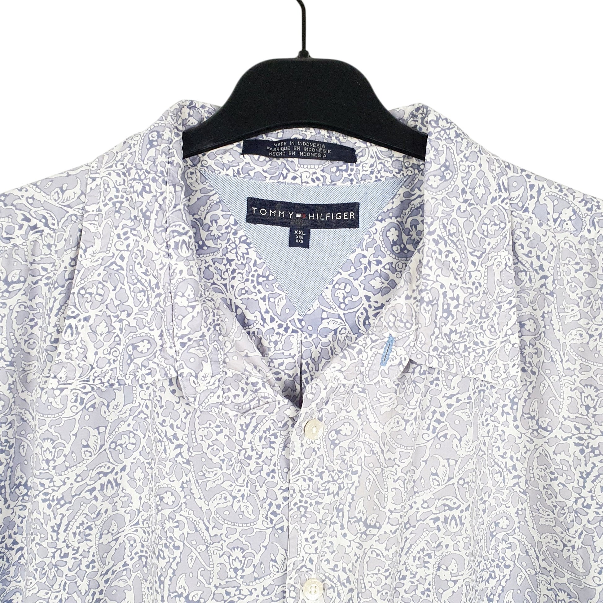 Mens White Tommy Hilfiger Floral Hawaiian Short Sleeve Shirt