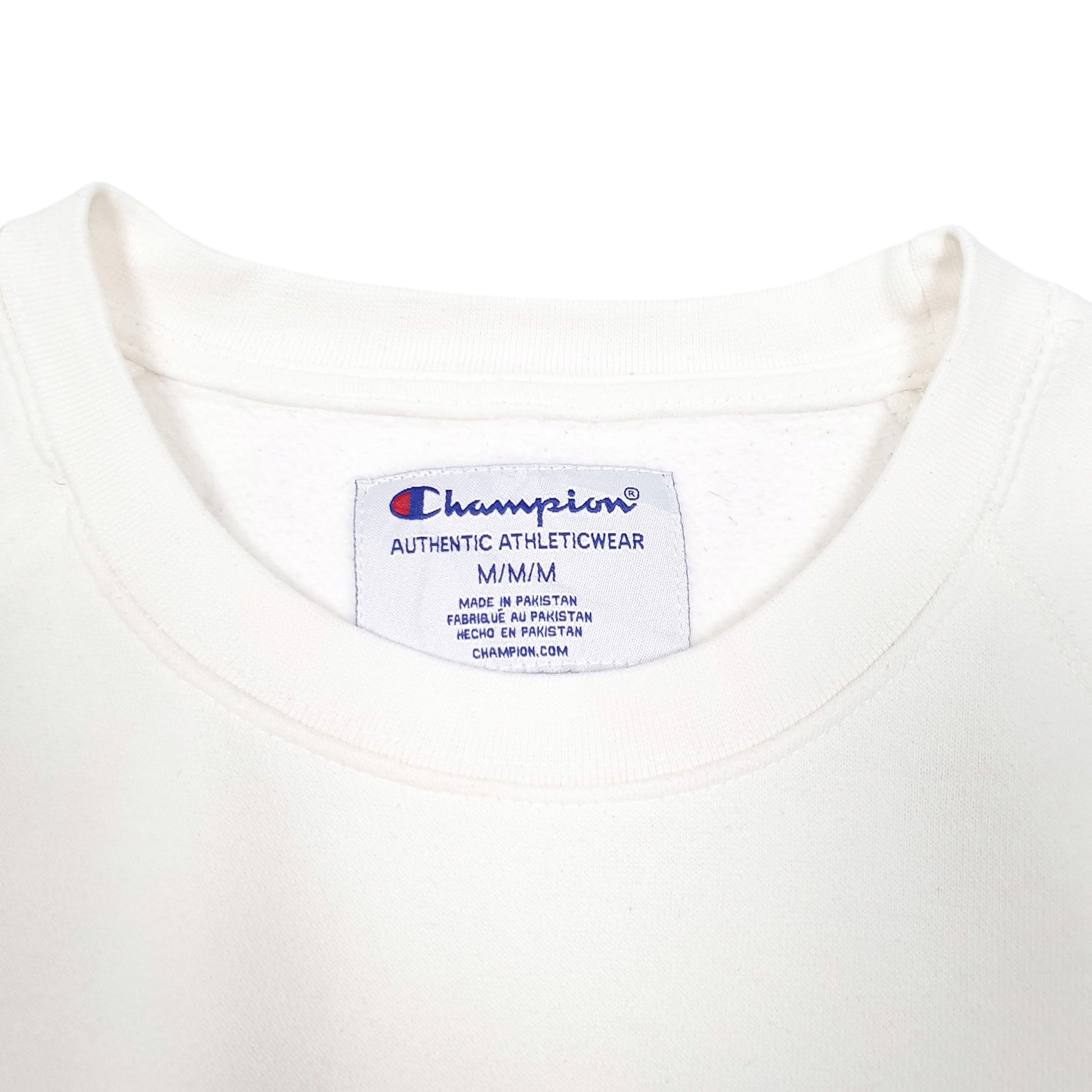 Mens Cream Champion Raglan Script Crewneck Jumper