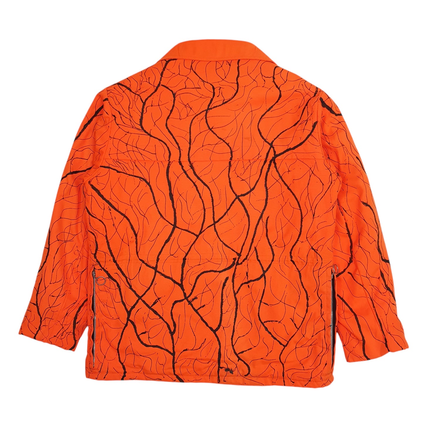 Mens Orange Monterrey Club Sportswear Vintage 1970s Made In USA Hunting Game Crewneck Coat