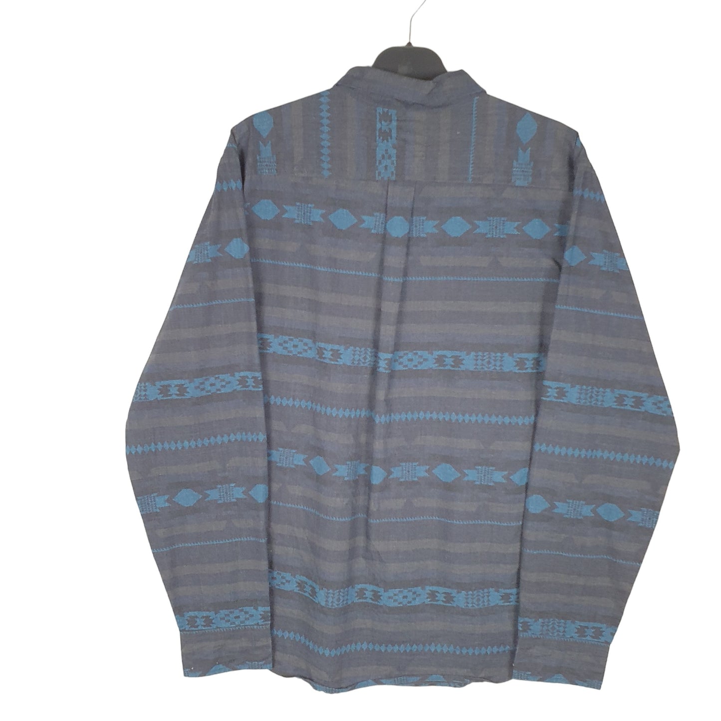 Mens Grey Levis Western Navajo Pattern Long Sleeve Shirt