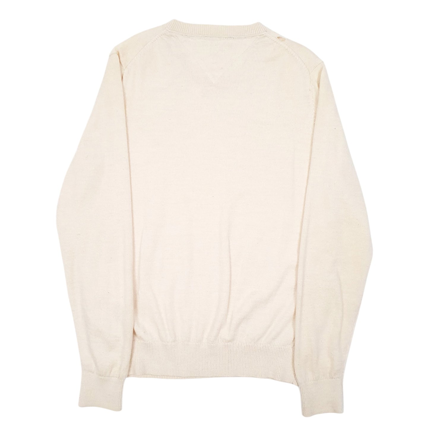 Mens Cream Tommy Hilfiger Knit V Neck Jumper