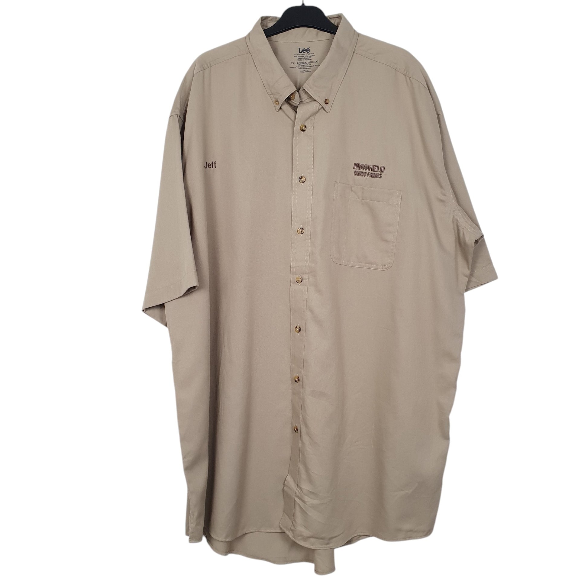 Mens Brown Lee Long Short Sleeve Shirt