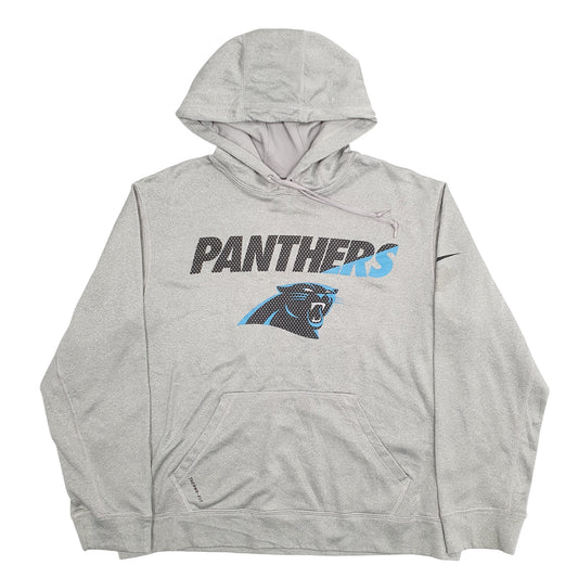 Mens Grey Nike Panthers Spellout Hoodie Jumper