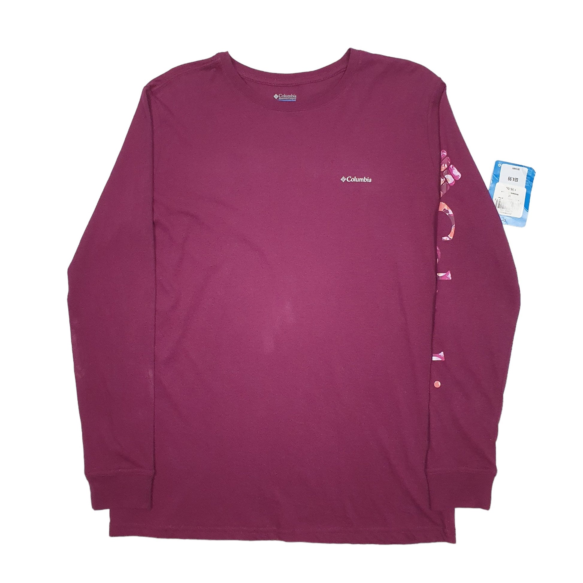 Mens Purple Columbia Sportswear  Long Sleeve T Shirt