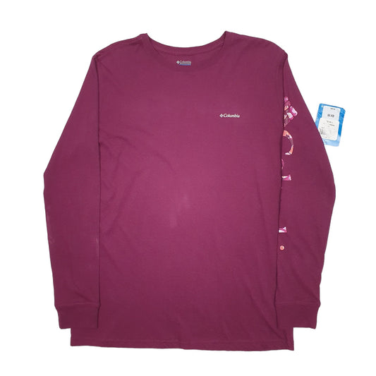 Mens Purple Columbia Sportswear  Long Sleeve T Shirt