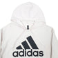 Mens White Adidas Spellout Golf Hoodie Jumper