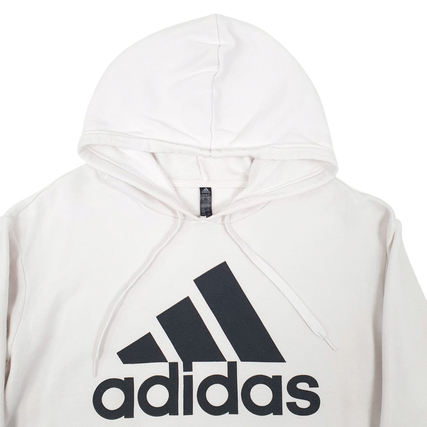 Mens White Adidas Spellout Golf Hoodie Jumper