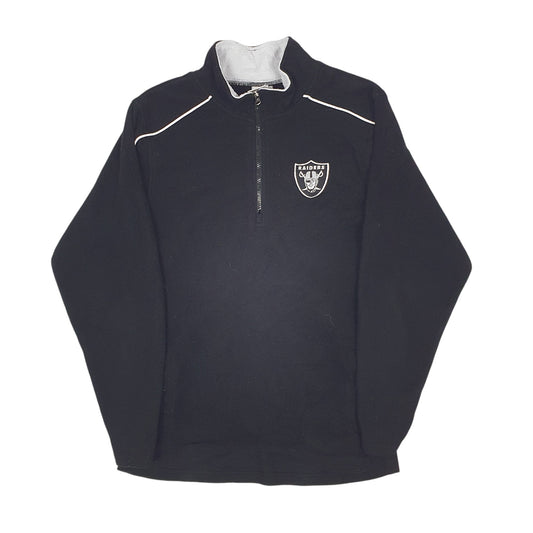 Mens Black NFL Raiders Quarter Zip Jumper