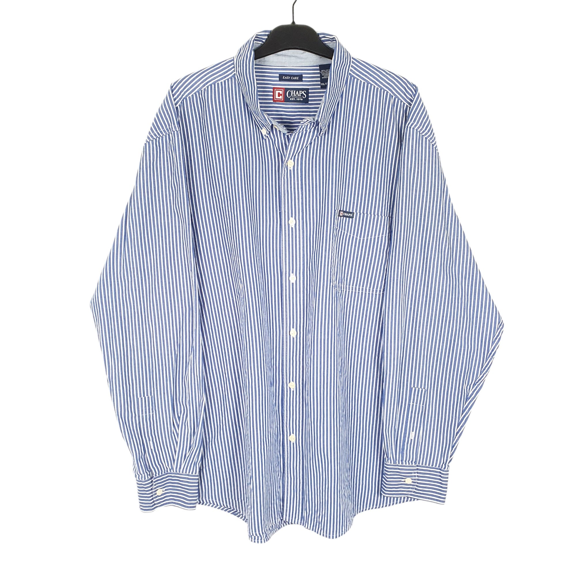 Mens Blue Chaps  Long Sleeve Shirt