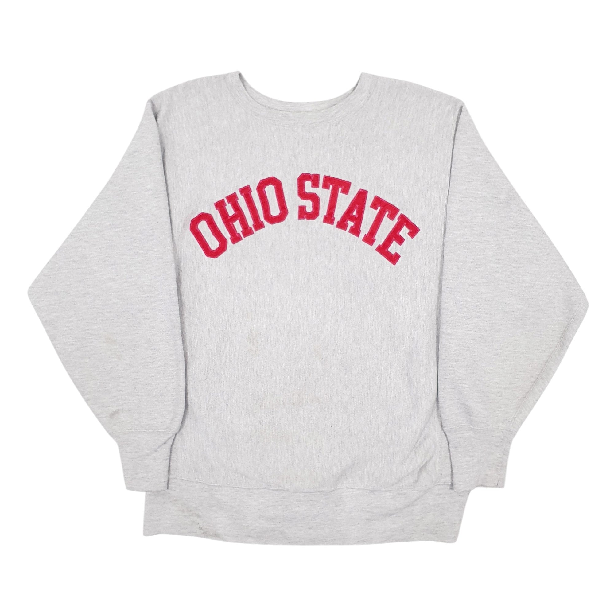 Champion Ohio State Raised Embroidered Reverse Weave Made In USA Vintage 90s Crewneck Cotton Blend Sweatshirt Jumper Mens M