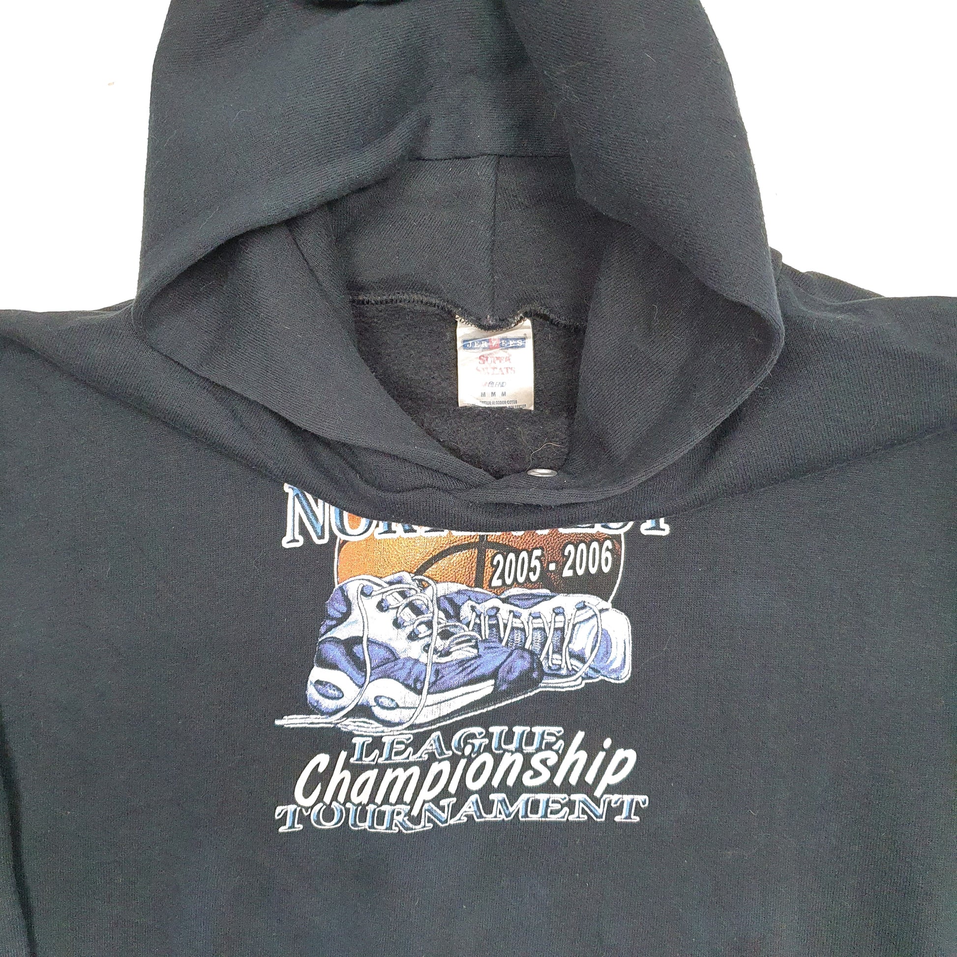 Mens Black Jerzees North West Basketball USA Hoodie Jumper