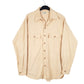 Mens Yellow L.L.Bean Chamois Overshirt Shacket Long Sleeve Shirt