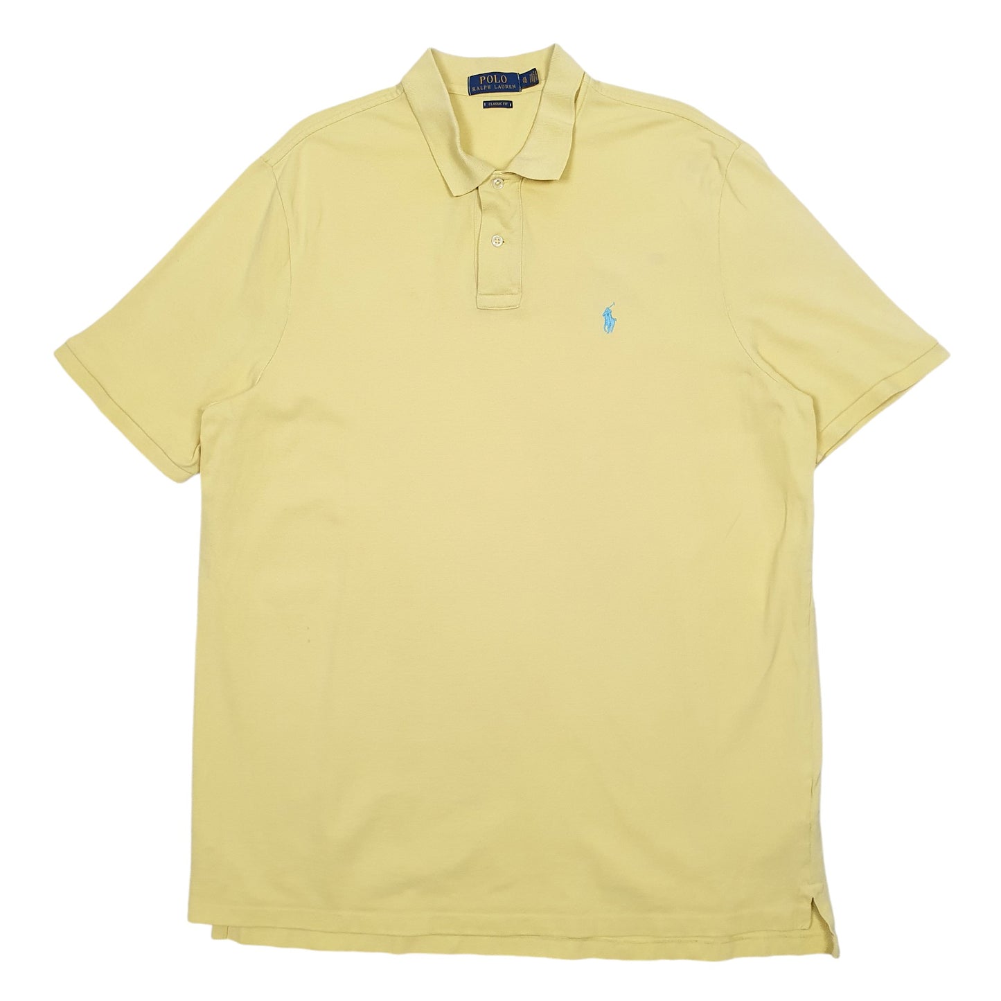 Mens Yellow Ralph Lauren Classic Fit Short Sleeve Polo Shirt