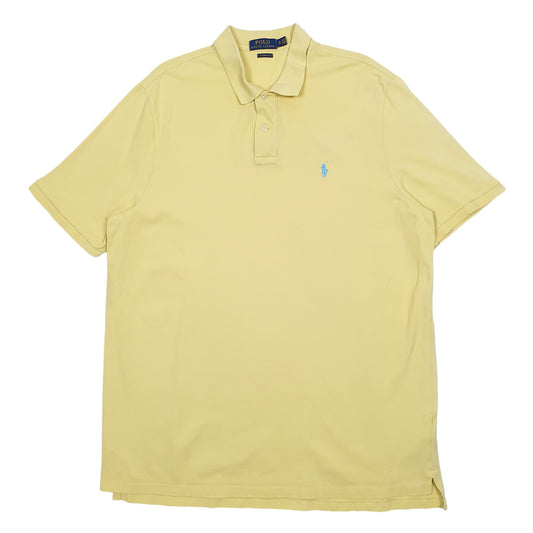 Mens Yellow Ralph Lauren Classic Fit Short Sleeve Polo Shirt