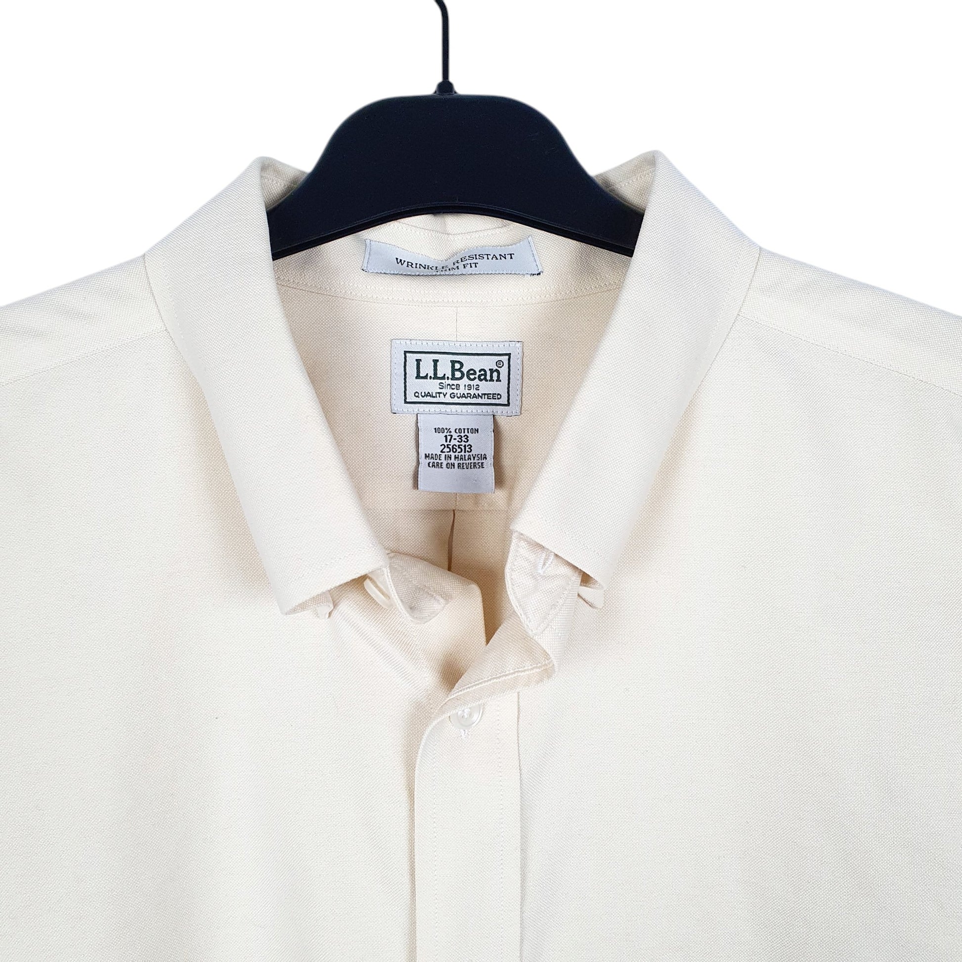 Mens Yellow L.L.Bean Trim Oxford Long Sleeve Shirt