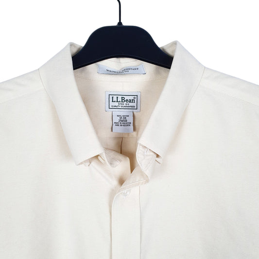 Mens Yellow L.L.Bean Trim Oxford Long Sleeve Shirt