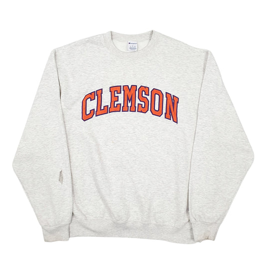 Mens Grey Champion Spellout. Crewneck Jumper