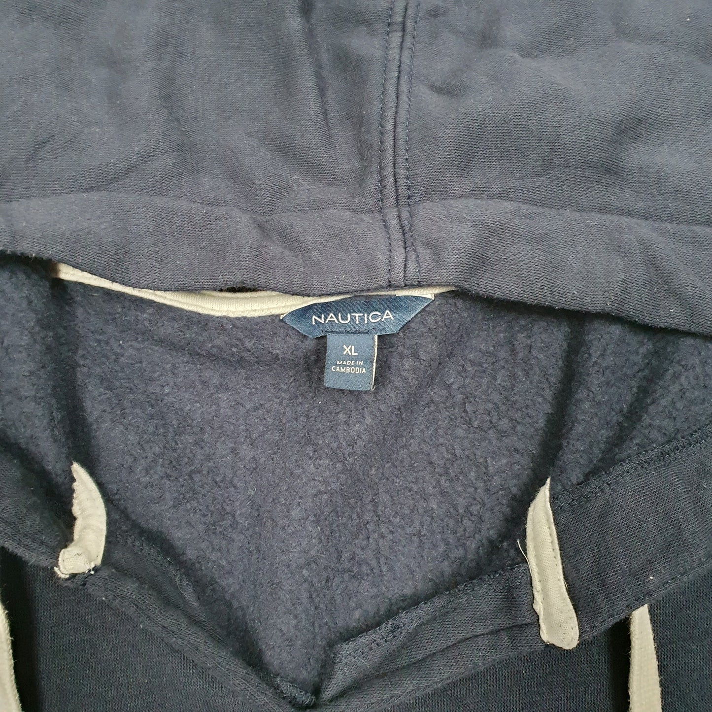 Womens Navy Nautica V Neck Hoodie Jumper
