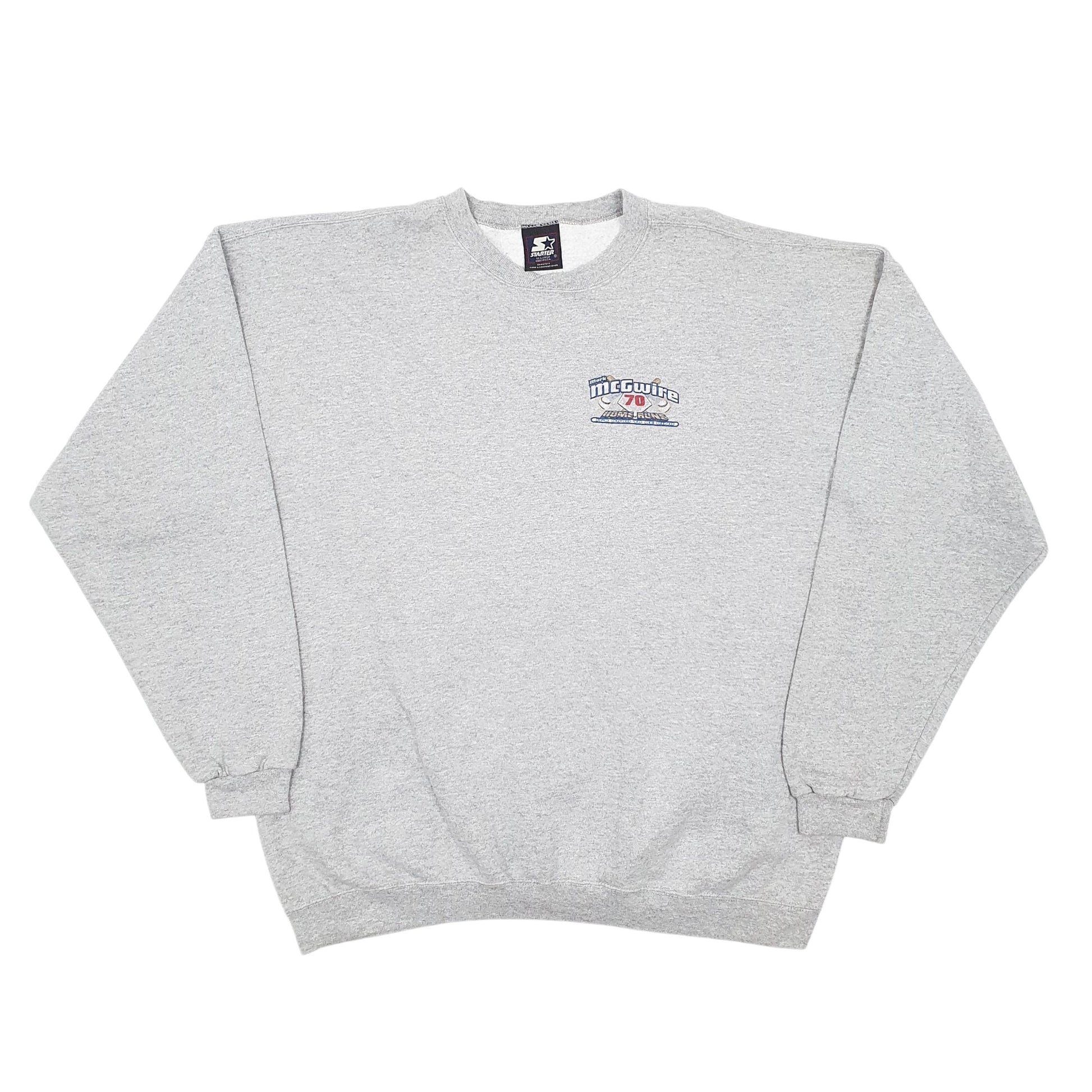 Mens Grey Starter Vintage 90s Baseball Made In USA Crewneck Jumper