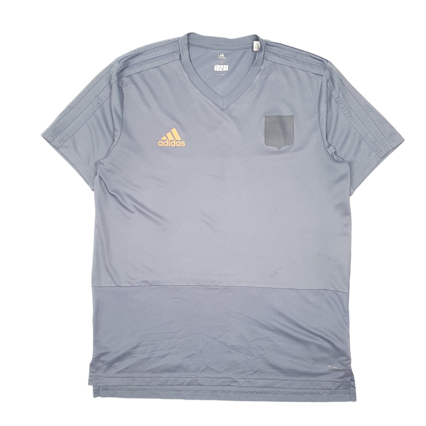 Mens Grey Adidas V Neck Climacool Active Short Sleeve T Shirt