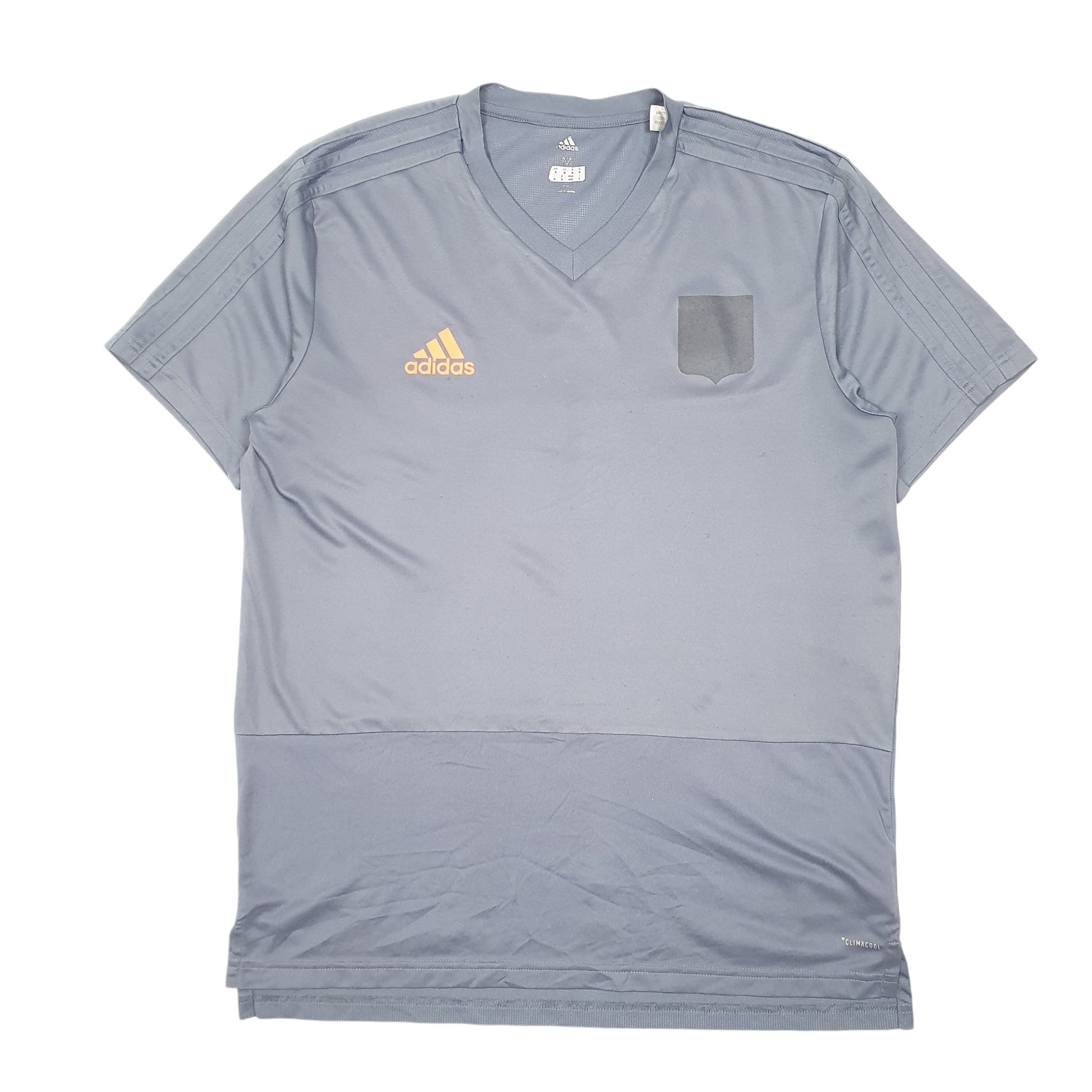 Mens Grey Adidas V Neck Climacool Active Short Sleeve T Shirt