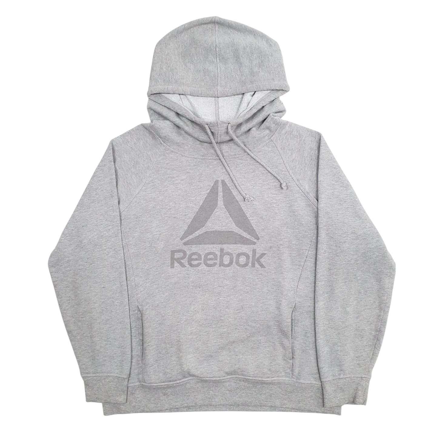 Womens Grey Reebok Spellout Hoodie Jumper