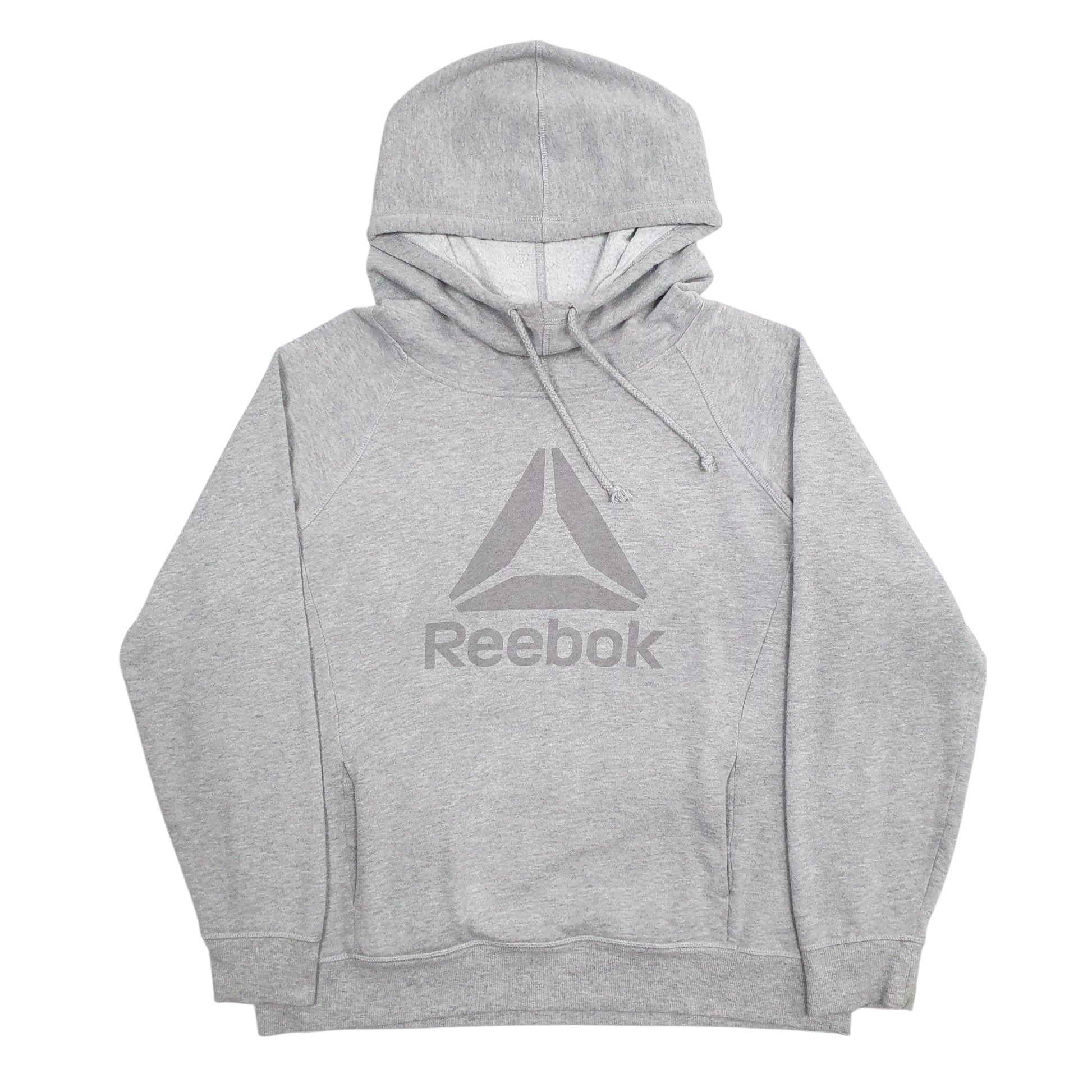 Womens Grey Reebok Spellout Hoodie Jumper