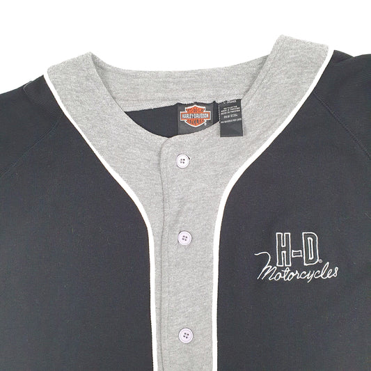 Mens Black Harley Davidson Motorcycles Baseball Jersey Jumper