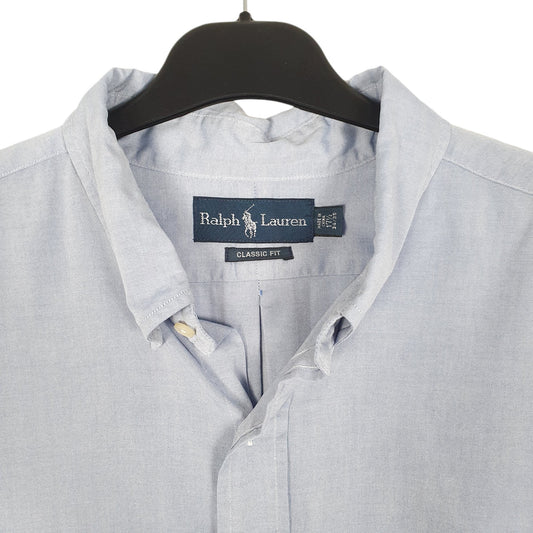 Mens Blue Ralph Lauren Oxford Long Sleeve Shirt