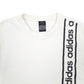 Mens White Adidas Spellout Crewneck Jumper