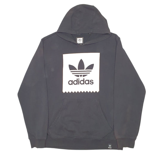 Mens Black Adidas Spellout Hoodie Jumper
